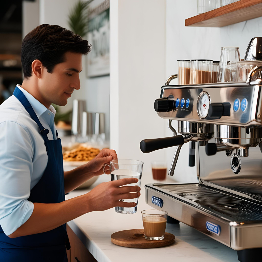 Filtro de agua para máquina de café expreso en restaurantes de Costa Rica