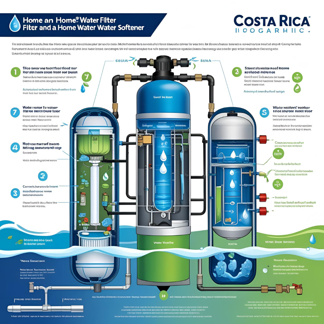 Diferencias entre un filtro de agua y un suavizador de agua para el hogar en Costa Rica